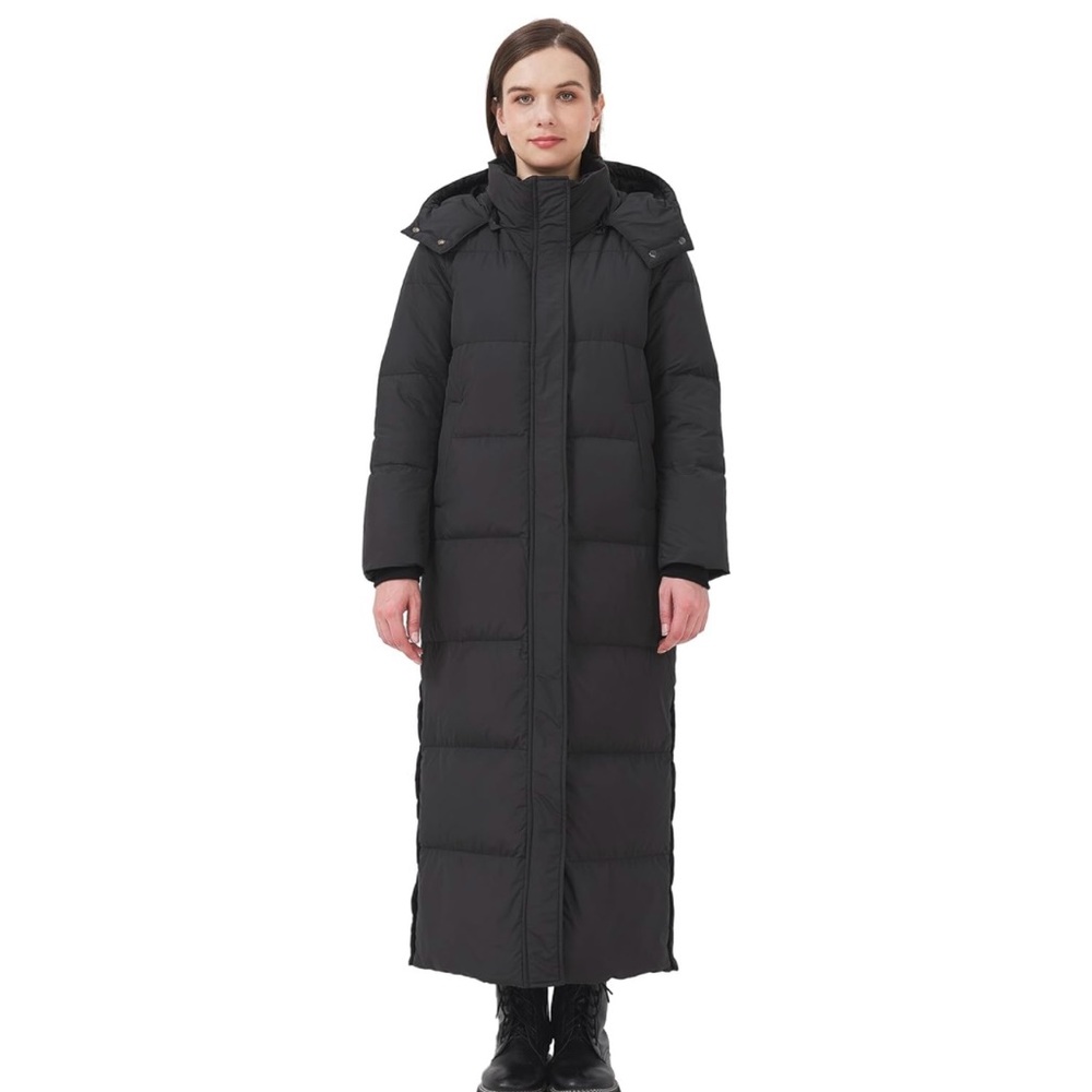 Women's Black Long Puffer Coat